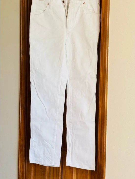 Classic White Straight-Leg Jeans wrangler bootcut cowgirl western - Picture 1 of 7